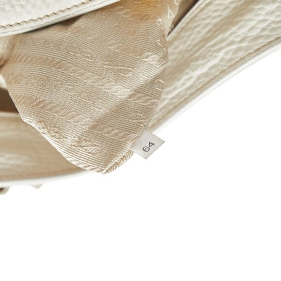 PRADA White Leather Shoulder Bag - Picture 14 of 16